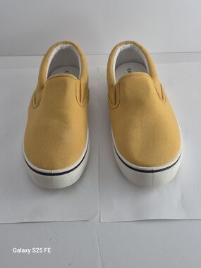 Canvas Slip-On Shoes in Mustard Yellow